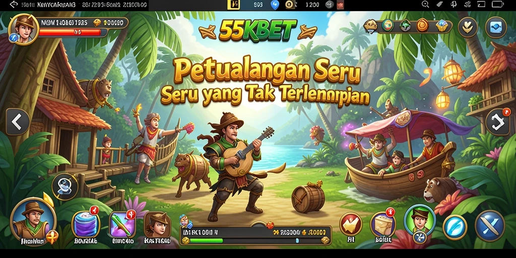 Screenshot gameplay petualangan di 55KBET yang menegangkan.