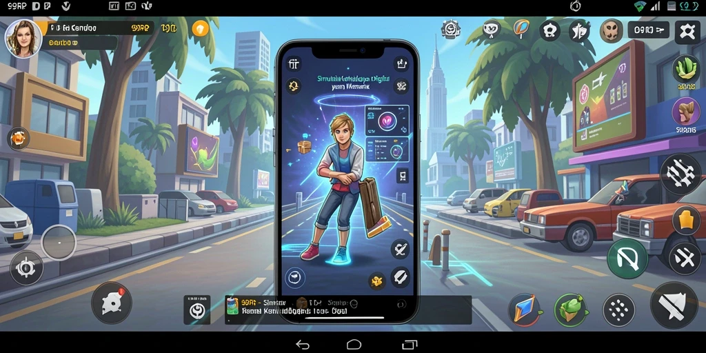 Menampilkan gameplay simulasi interaktif dalam 99RP.