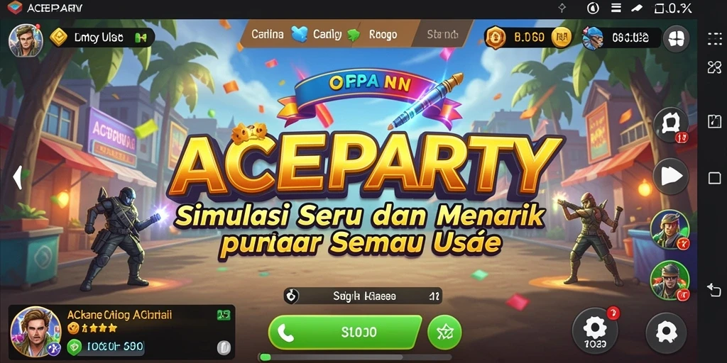 Tampilan gameplay menarik dan interaktif dari ACEPARTY.
