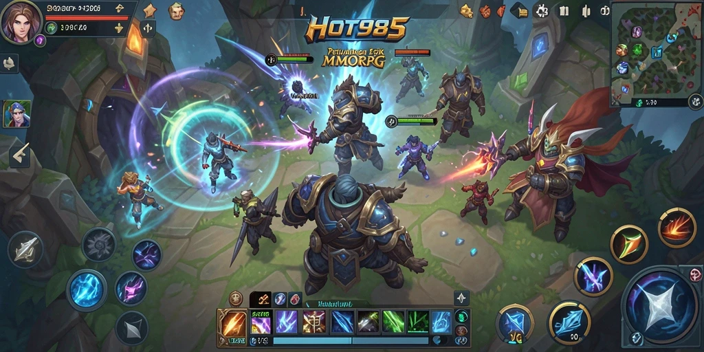 Screenshot utama HOT985 menunjukkan aksi seru dalam dunia MMORPG.