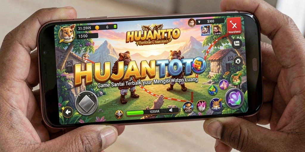 Screenshot gameplay HUJANTOTO menampilkan keseruan permainan santai.