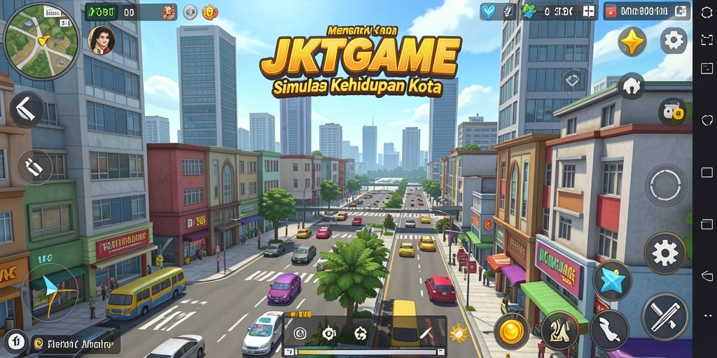 Tampilan screenshot JKTGAME dengan gameplay simulasi yang menarik.