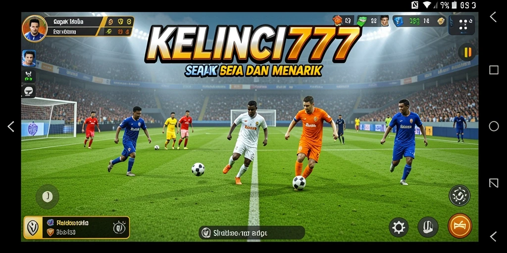 Tampilan gameplay seru dalam pertandingan sepak bola di KELINCI777.