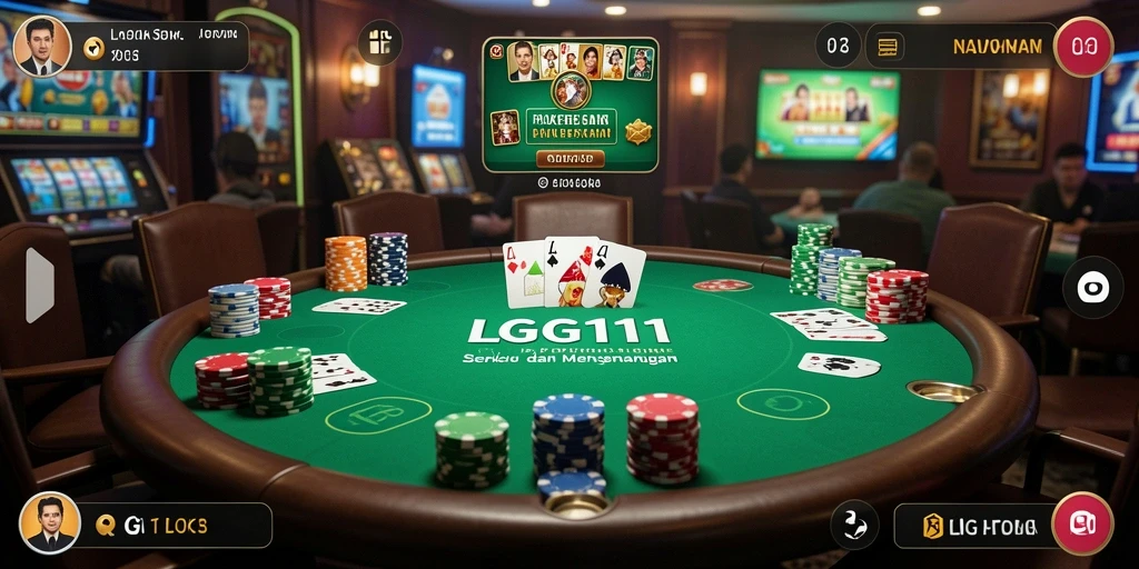 Tampilan gameplay LG111 yang menarik saat bermain poker online.