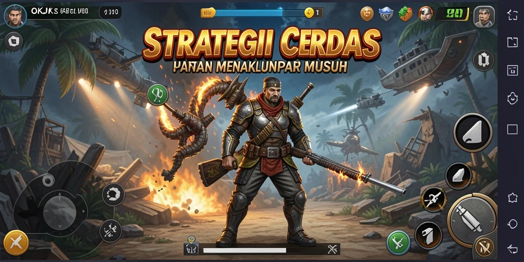 Tangkapan layar dari gameplay OKJK yang menunjukkan strategi intens.