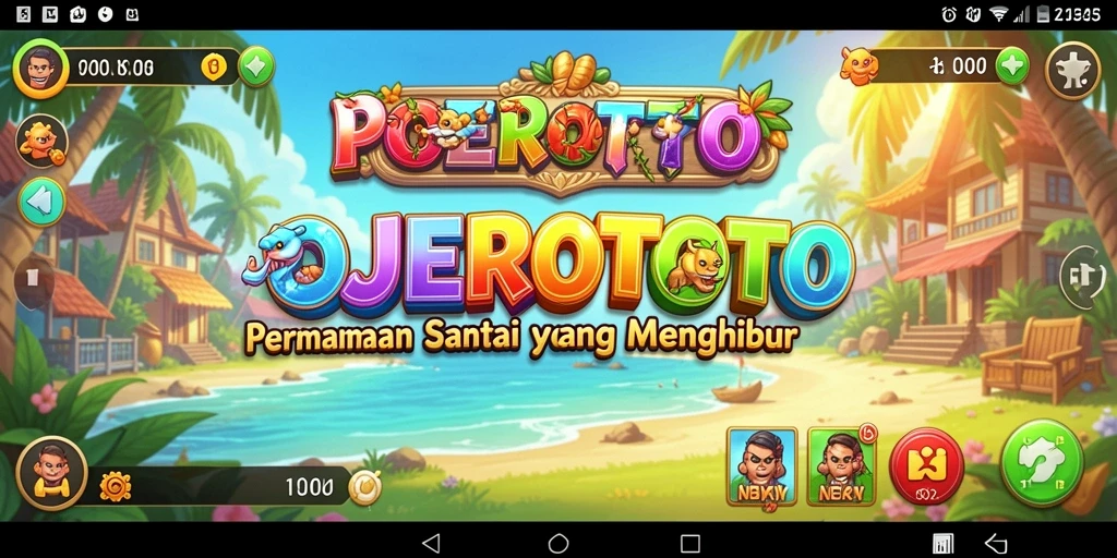 Tampilan gameplay yang ceria dan penuh warna dari POJEROTOTO.