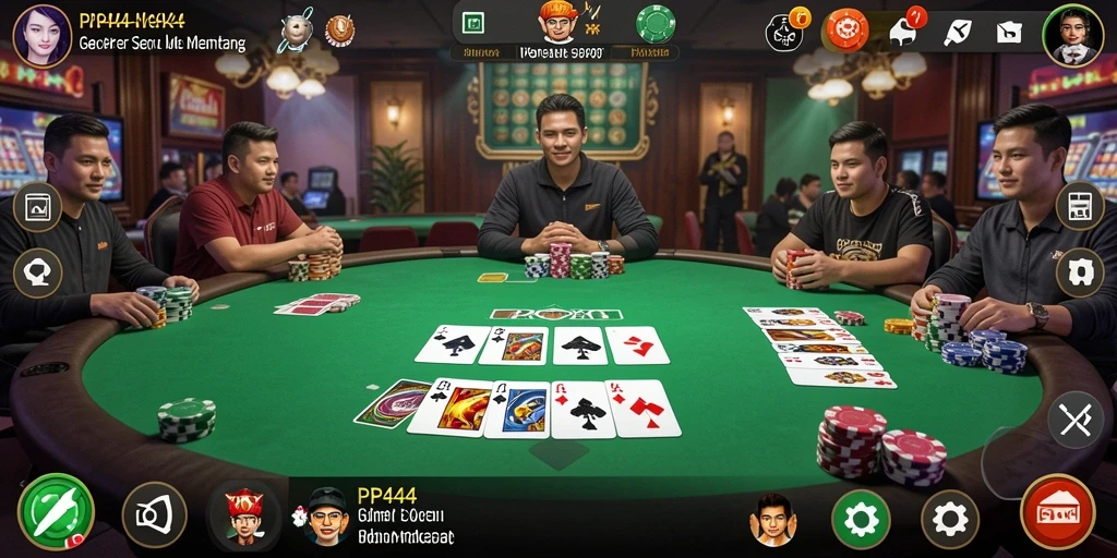 Tampilan gameplay poker yang menarik dan mendebarkan di PP444.