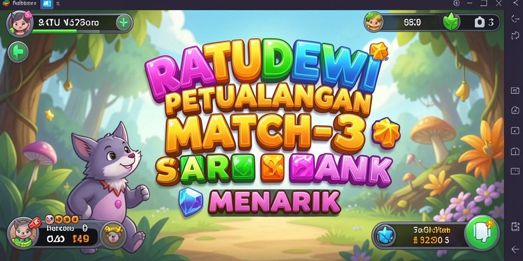Screenshot gameplay RATUDEWI dengan tantangan match-3 yang menarik.