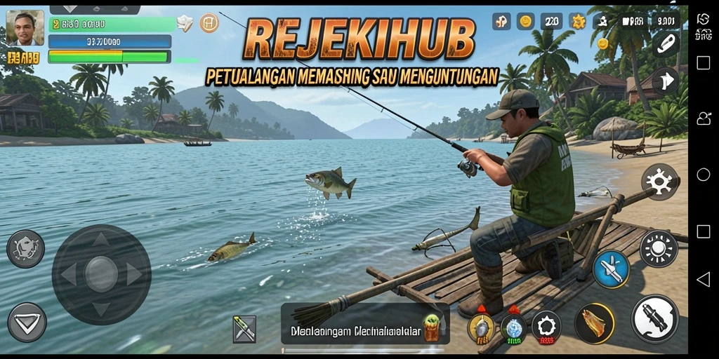 Tampilan gameplay REJEKIHUB dengan pengalaman memancing yang seru.