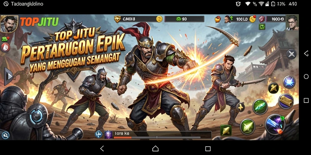Screenshot tampilan gameplay menarik dari TOPJITU dengan aksi pertarungan yang intens.
